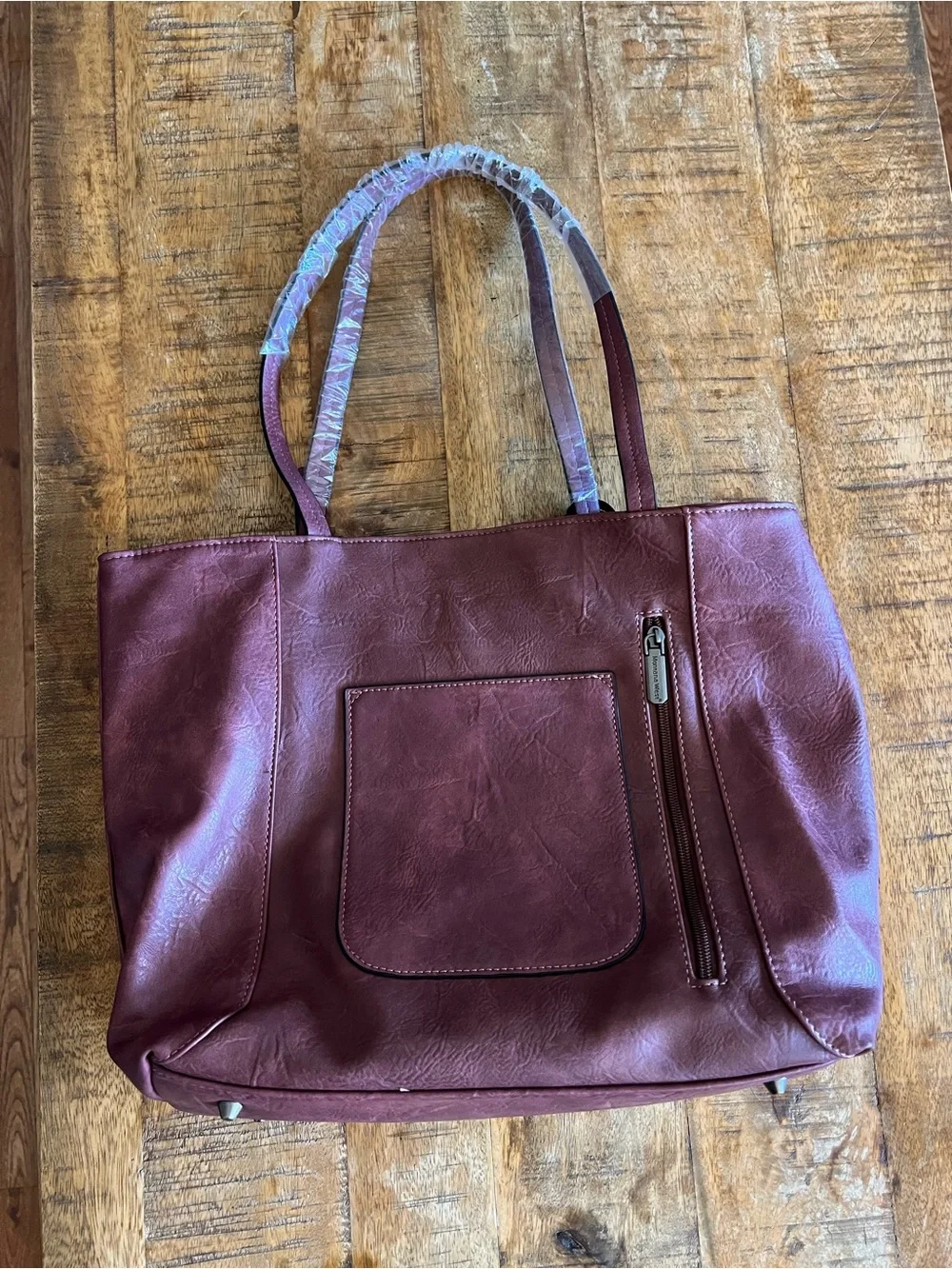 Montana West Vegan Leather tote bag Western whipstitch Purse